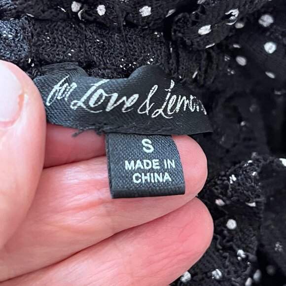 For Love & Lemons Leila Polka Dot Lace Ruched Mini Dress Size Small - Picture 9 of 10